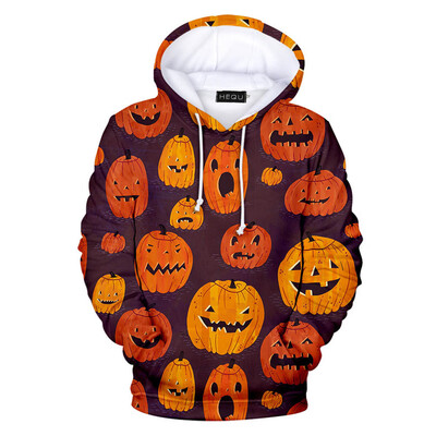 

2019 Fashion Men Halloween Hoodie Graphic Printed Sweatshirt Hooded Long Sleeve Hoodie Halloween 3D Sweatshirt