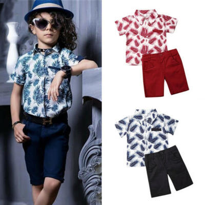 

US Toddler Newborn Kids Baby Boys Clothes T-shirt TopsShort Pants Outfits Sets