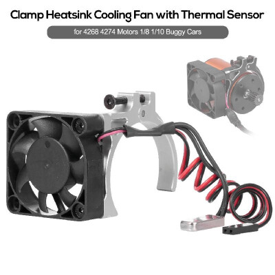

RC Car Motor Heatsink Cooling Fan with Thermal Sensor CNC Aluminum Alloy Clamp Heatsink for 4268 4274 Motors 18 110 Buggy Cars