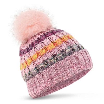 

Women Winter Hat Thermal Windproof Hat Ribbed Knit Chunky Lined Beanie Hats