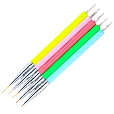 

5pcs 2-way Dotting Tool Pen Nail Art Liner Painting Drawing Acrylic UV Gel Manicure Professional Nail Salon Tool