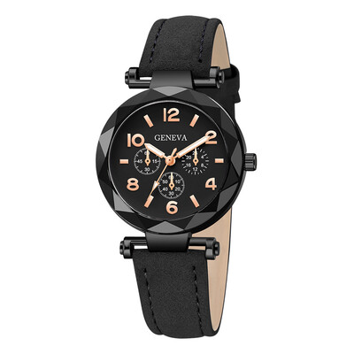 

RM Geneva Fashion Womens Watch Roman Numerals Leather Analog Quartz Wrist Watches