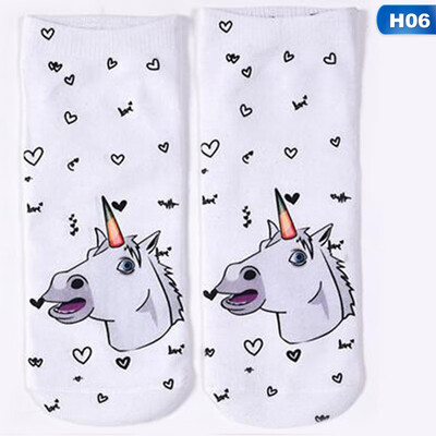 

Creative 1 Pair Unisex Unicorn Socks Cotton 3D Printed Low Cut Ankle Sock