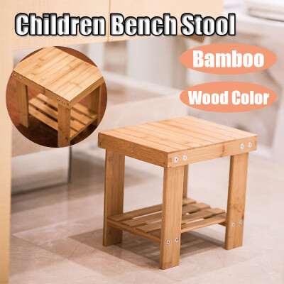 

Bath Chair Small Stool Shelf Bamboo Kids Child Shower Bench Home Seat Wood Color