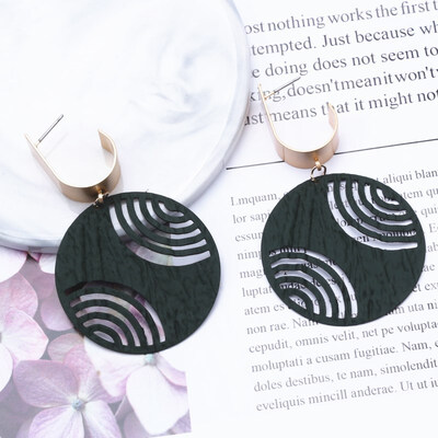 

EK608 Geometric Metal Spray Heart Flower Leaf Waterdrop Earrings for Women Statement Trendy Jewelry Brincos Party Pendientes