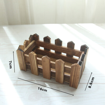 

Siaonvr Brown Fence Wood Flower Cute Vase Pots Planter Simulation Home Garden Decoration