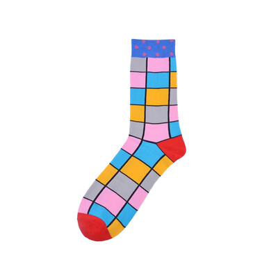 

2019 Autumn And Winter Colorful Cartoon Socks For Men Women Cute Print Hosiery Fashion Korean Adult Socks Harajuku Geometric Pat