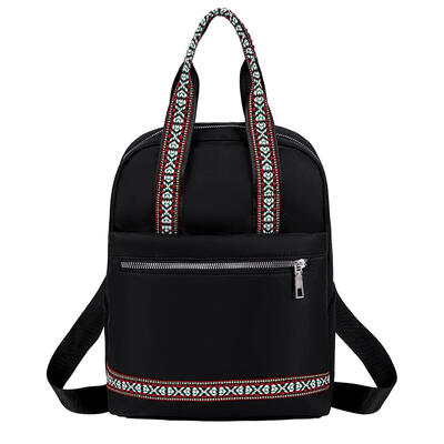 

Fashion Ethnic Zip Handbag Women Large Capacity Backpack Nylon Rucksack