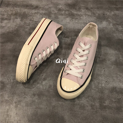 

pink cute little fairy canvas shoes female high help 1970ins Korean Harajuku Joker soft sister board shoes