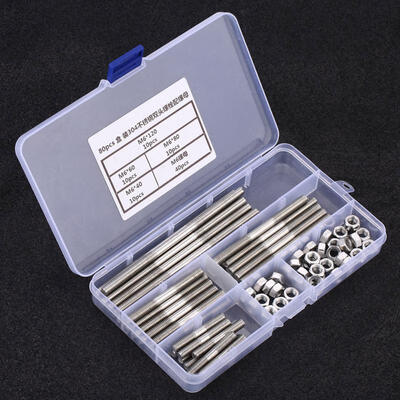 

Greensen 80pcs 304 Stainless Steel Double End Threaded Stud Screw Bolt with Nut