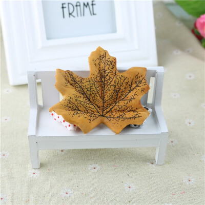 

FUNNYBUNNY 50PCS Maple Leaves Artificial Autumn Fall Leaves Multicolor Mixed Garlands Art Scrapbooking Wedding House Decorations