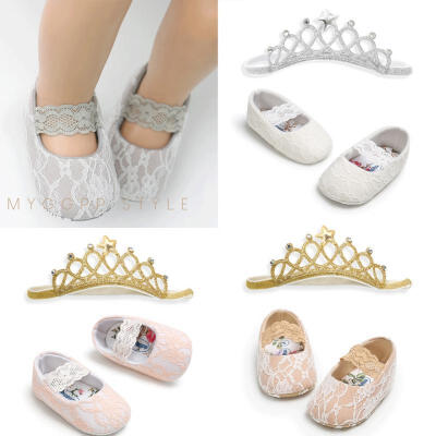 

Newborn Baby Girl Soft Sole Crib Shoes Anti-slip Sneaker Prewalker 0-18M