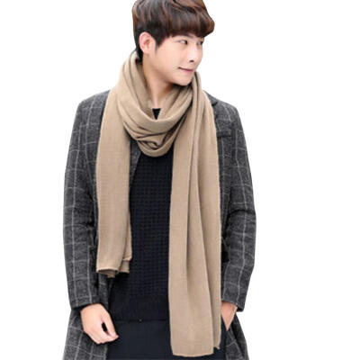 

Simple Fashion Solid Color Men Knitting Long Soft Warm Scarf Neck Wrap Gift