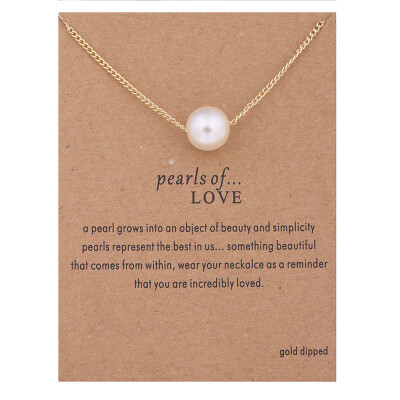 

Hot Sale Sparkling White Imitate Pearl Pendant necklace gold-color Clavicle Chains Statement Necklace Women JewelryHas card