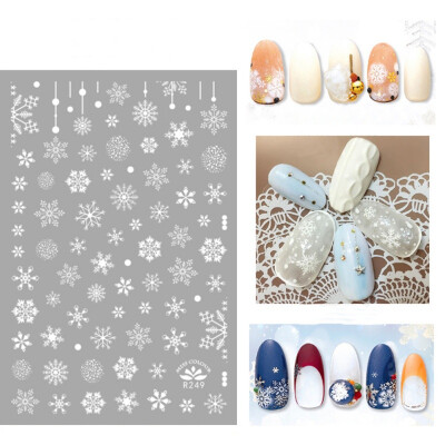 

Christmas Nail Sticker Watermark art decoration slider Manicure Sticker Big Full Snowflake Watermark Beauty Health Nail Art Tool