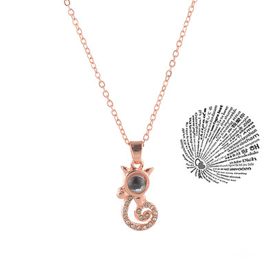 

With Card Cat 100 Language I love You Necklace For Women Wedding Letter Necklace Jewelry Drop Shipping