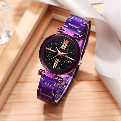 

RM Multi Faceted Bump Fashion Simple Star Sky Dial Ladies Steel Belt Quartz Watch