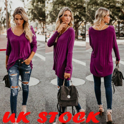 

New Womens Tunic Tops Long Sleeve Casual Loose Tops Blouse Fashion Shirt T-Shirt