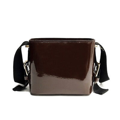 

Bags For Women Girl Fashion Patent Leather Bucket Bags Simple Solid Color Crossbody Shoulder Bag Small