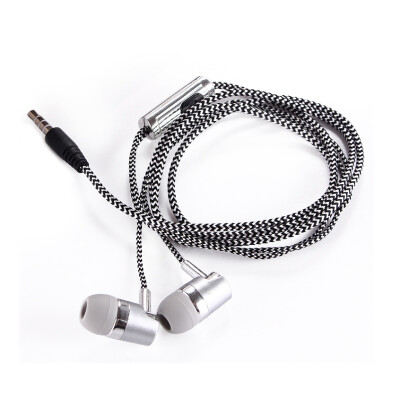 

MP3mp4 Roping Stereo 35mm Subwoofer In Ear Earbud 12M Reflective Fiber Cloth Line Metal Earphone