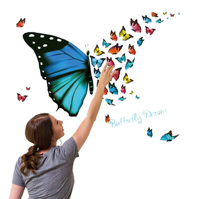 

Gobestart Colorful Butterfly Wall Sticker Removable Decals Art Living Room Decors