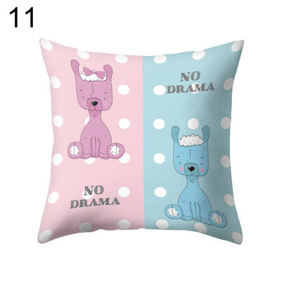 

Cartoon Animal Bus Letters Throw Pillow Case Sofa Bed Cushion Cover Home Decor