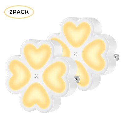 

4 Pack LED Plug-in Night Light 05W Warm White Petals Shape Wall Lights with Dusk-to-Dawn Sensor for Nursing Baby Kids Childrens