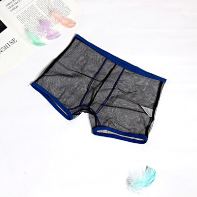 

Flash cool fluorescent shorts mesh yarn mens underwear sexy transparent underwear