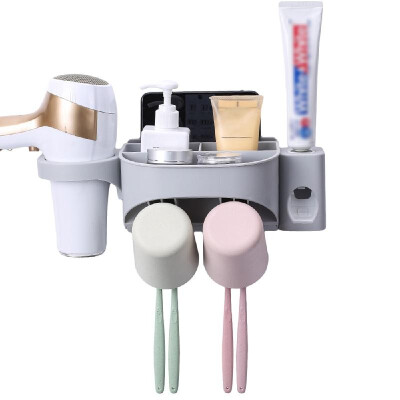 

Multi-functional Wall-mounted Toothbrush Holder & Automatic Toothpaste Dispenser Hair Dryer Rack Storage Organizer with 234 Cups