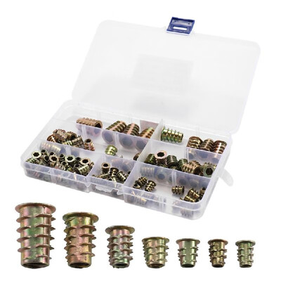 

Multifunctional 100PCS Inner And Outdoor Nuts Alloy Furniture Socket Tip Cap Screw Sockets Thread Insert Assorted Tool Kit For Woo