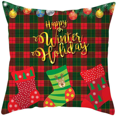 

〖Follure〗2020Merry Christmas Pillow Cases Cotton Linen Sofa Cushion Cover Home Decor