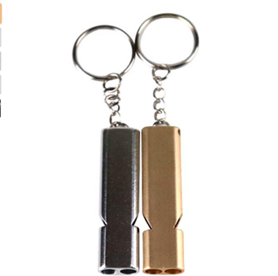 

Survival Whistle - Double Tube Outdoor Lifesaving Whistle Aluminum Flat Survival Whistle Two Colors 2