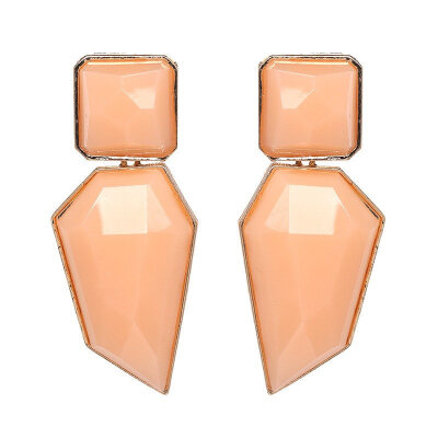 

EK902 European & American Acrylic Earring for Woman Geometric Metal Irregular Crystal Gem Earrings Retro Exaggerated Big Earring