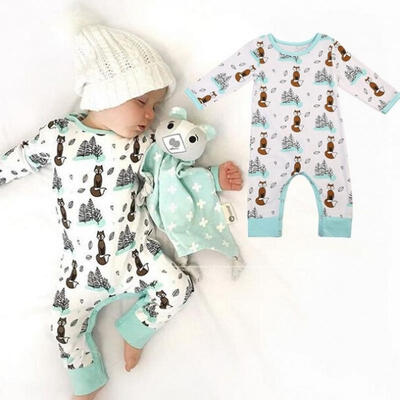 

0-24 Months NEW Fahion Cotton Newborn Infant Baby Boy Girls Cute Fox Print Bodysuit Romper Jumpsuit Clothes Outfits