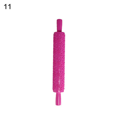 

Lovely Engraved Pattern Plastic Pastry Rolling Pin Roller Kitchen Baking Tool