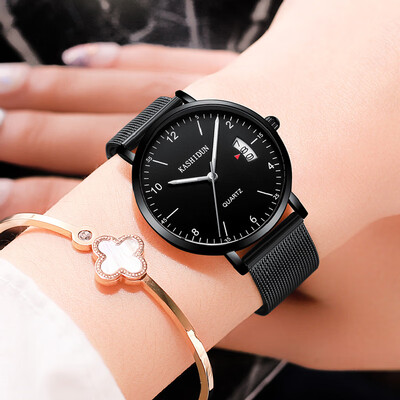 

New authentic minimalist watches waterproof Caseton calendar for girls Korean leather diamond luminous Shi Ying watches