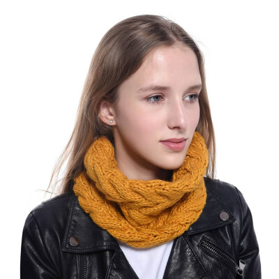 

Tailored Women Chunky Knit Cowl Neck Warming Scarf Circle Thick Crochet Scarves