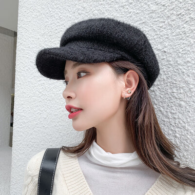 

The womans eight-angle cap&the fluff the warm pure color ducks cap in autumn&winter&the sweet&sweet Beret
