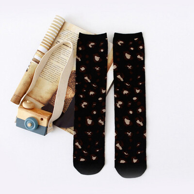 

1 Pair Fashion Leopard Boys Girls Socks Cotton Soft Kids Knee High Socks Winter Leg Warmers Children Long Sock