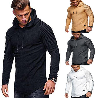 

Muscle Men Long Sleeve Casual Tops Shirts Slim Fit Hooded T-shirt Hoddies Tee