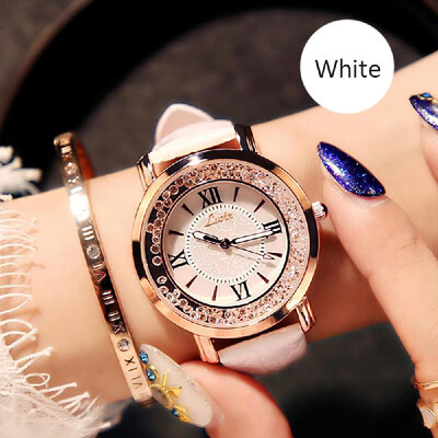 

Ins super fire vibrating watch chic female middle school students Korean version of the net red rhinestone leisure starry trend cu