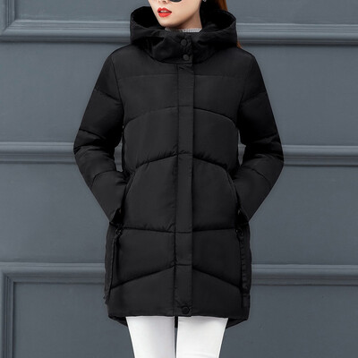 

Toponeto Women Fashion Winter Solid Color Print Hooded Cardigan Pocket Long Sleeve Coat