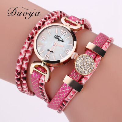 

Womens watch duoya brand female models PU winding fashion table sexy snake pattern multicolor