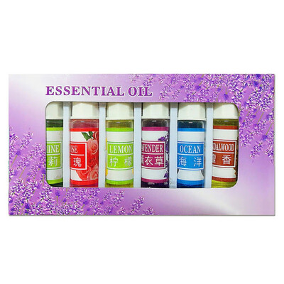 

Style Beauty Water-soluble Fresh roselemonSandalwoodLavenderJasmine Essential Oil 5mlx6pcs
