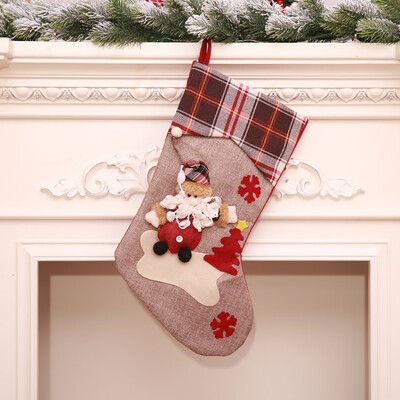 

JPGIF Christmas Tree Hanging Socks Stocking Candy Bag Xmas Decor Gift Solid Decor