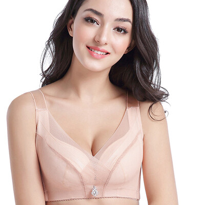 

〖Follure〗New Women Large Underwear Bra Ultra-thin Spongeless Ring-free Gather Bra
