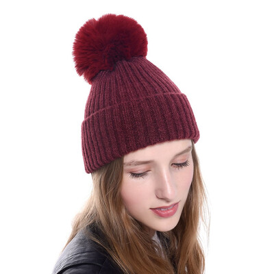 

Tailored New Women Girls Keep Warm Winter Hairball Knitted Hat Wool Hemming Hat Ski Hat