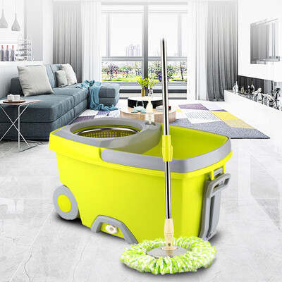 

〖Follure〗Upgraded Stainless Steel Microfiber 360 Rotating Mop And Bucket Kit Floor Clean