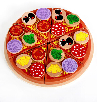 

YIWULAPizza Wooden Toys Food Cooking Simulation Tableware Children Kitchen Pretend