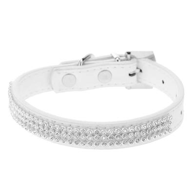 

Rhinestone Soft PU Leather Pet Collar Bling Cat Dog Leash for Small Medium